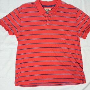Roebuck & Co Polo Shirt Men X Large Orange & Blue Collared Short Sleeve